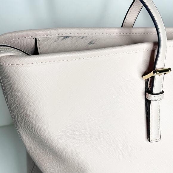 MICHAEL KORS Jet Set Travel Tote Handbag Saffiano Leather Powder Blush Pink OS - Picture 7 of 16